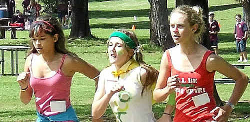 Students Maria Strickland, Sally Gilbert and Alison Dennis stride out in the Cross Country Championships. Students Maria Strickland, Sally Gilbert and Alison Dennis stride out in the Cross Country Championships.